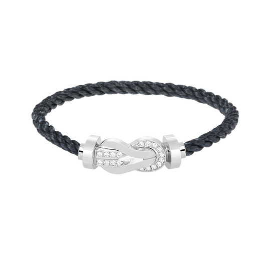 [Eterna Jewels]CHANCE LARGE 8 FIGURE BUCKLE HALF DIAMOND BRACELET SILVER
