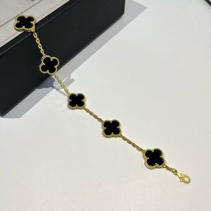 [Eterna Jewels] CLOVER 5 MOTIF ONYXS BRACELET COLLECTION