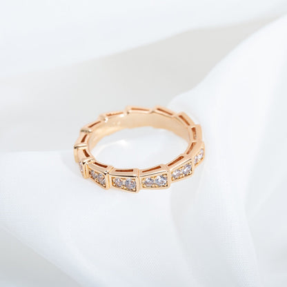 [Eterna Jewels]SERPENTI RING PINK GOLD DIAMOND PAVED 3MM