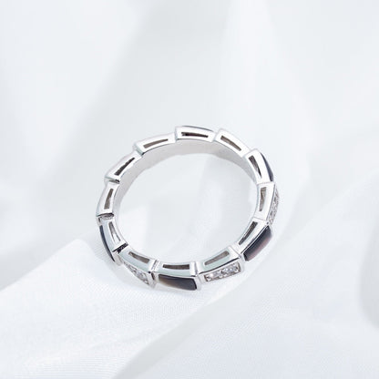 [Eterna Jewels]SERPENTI RING SILVER  DIAMOND BLACK MOP 3MM