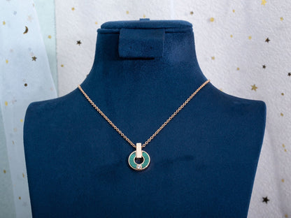 [Eterna Jewels]GARI NECKLACE PINK GOLD MALACHITE