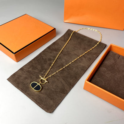 [Eterna Jewels]CHAINE VERSO BLACK CERAMIC NECKLACE