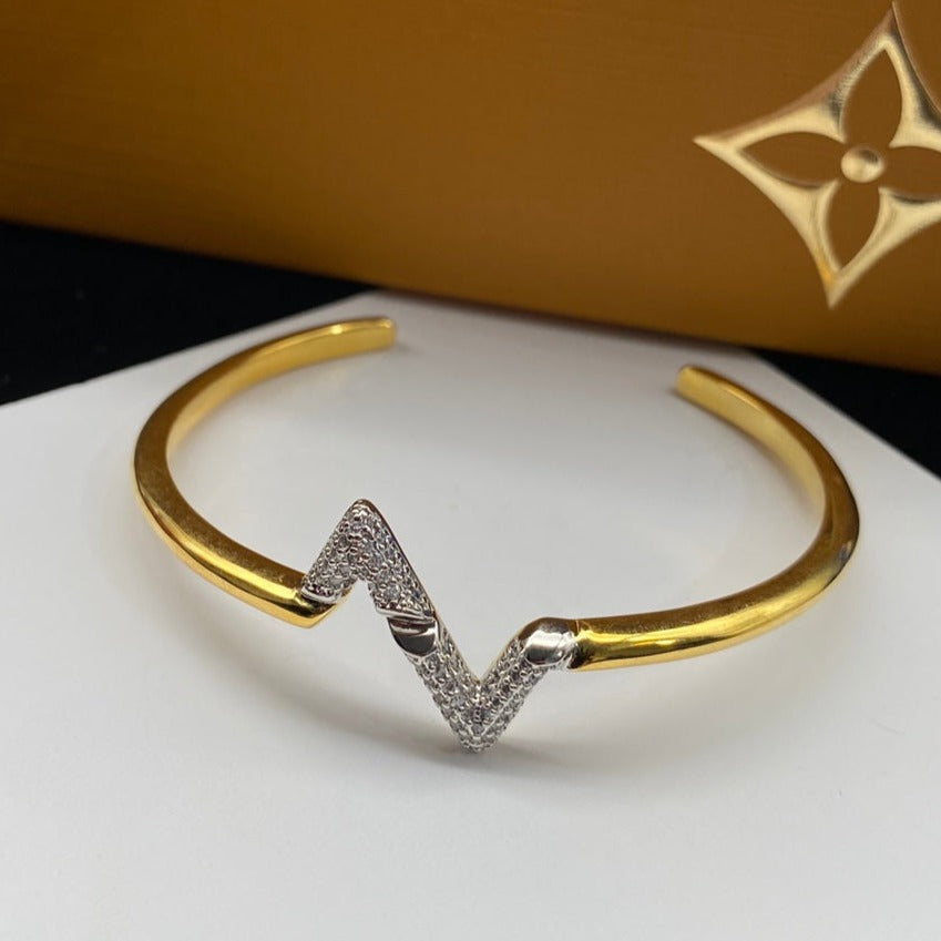 [Eterna Jewels]VOLTE UPSITE DOWN DIAMOND GOLD OPEN BRACELET