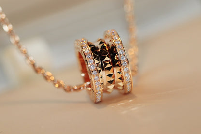 [Eterna Jewels]ZERO 1 ROCK PEDANT PINK GOLD NECKLACE