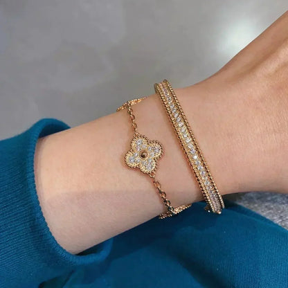 [Eterna  Jewelry] CLOVER 5 MOTIF FULL DIAMOND BRACELET COLLECTION