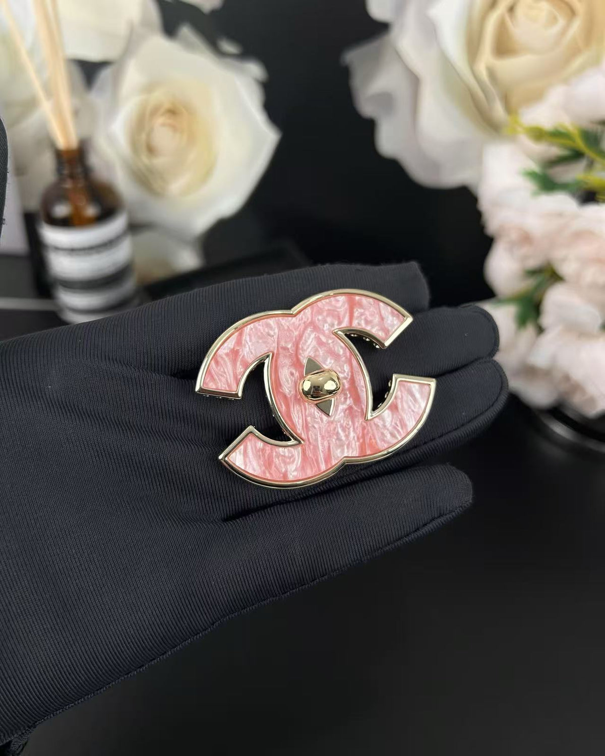 [Eterna Jewels]Pink Resin Classic Brooch 5cm