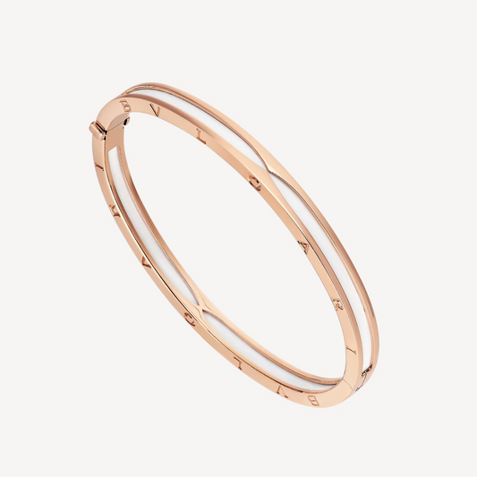 [Eterna Jewels]ZERO 1 PINK GOLD WITH WHITE CERAMIC BRACELET