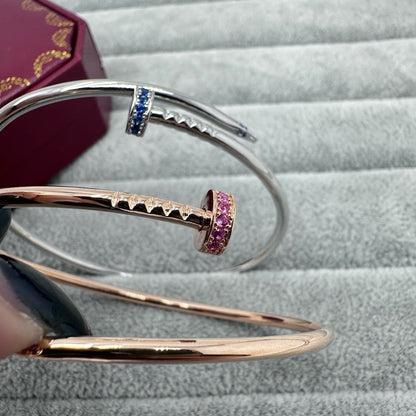 [Eterna Jewels]JUSTE BRACELET 2.5MM PINK STONES AT BOTH ENDS