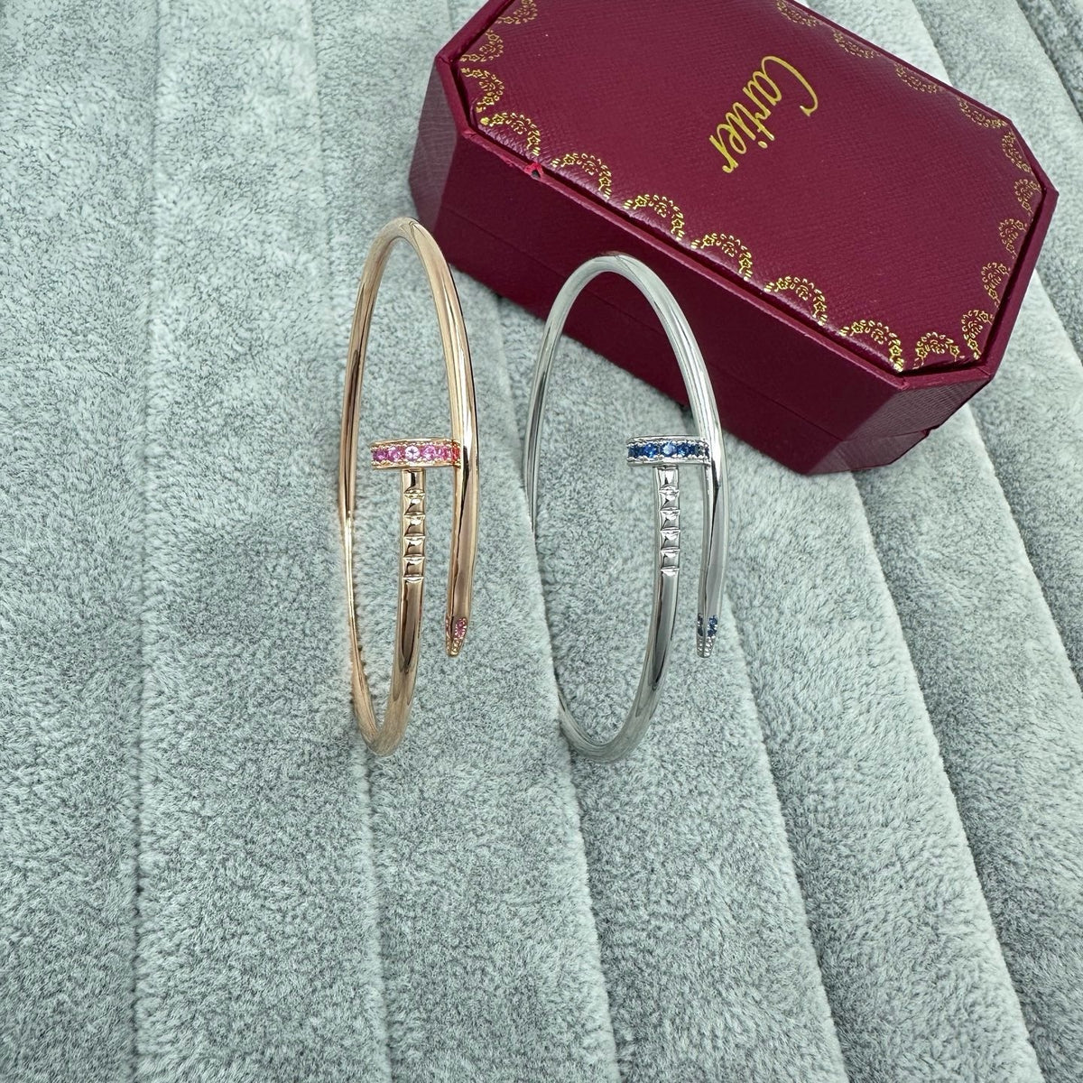 [Eterna Jewels]JUSTE BRACELET 2.5MM PINK STONES AT BOTH ENDS