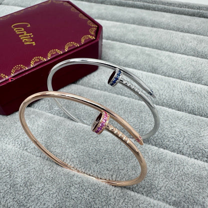 [Eterna Jewels]JUSTE BRACELET 2.5MM PINK STONES AT BOTH ENDS
