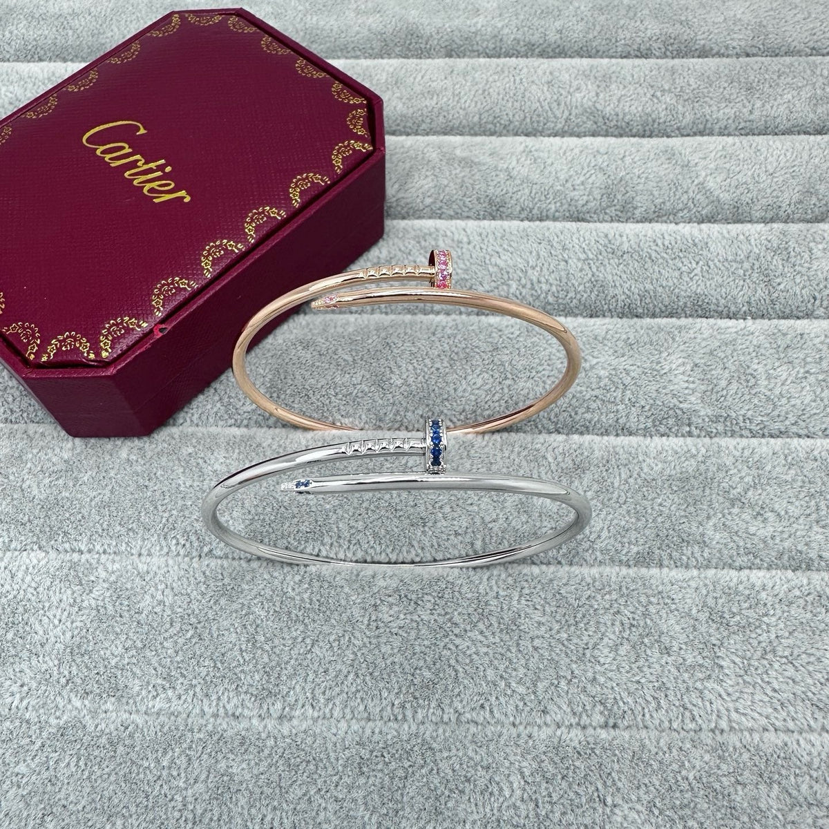 [Eterna Jewels]JUSTE BRACELET 2.5MM PINK STONES AT BOTH ENDS