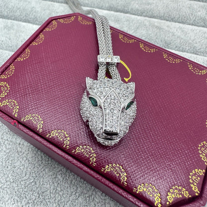 [Eterna Jewels]FULL STONE BIG LEOPARD HEAD NECKLACE