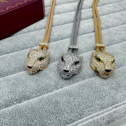 [Eterna Jewels]FULL STONE BIG LEOPARD HEAD NECKLACE