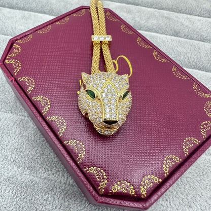 [Eterna Jewels]FULL STONE BIG LEOPARD HEAD NECKLACE