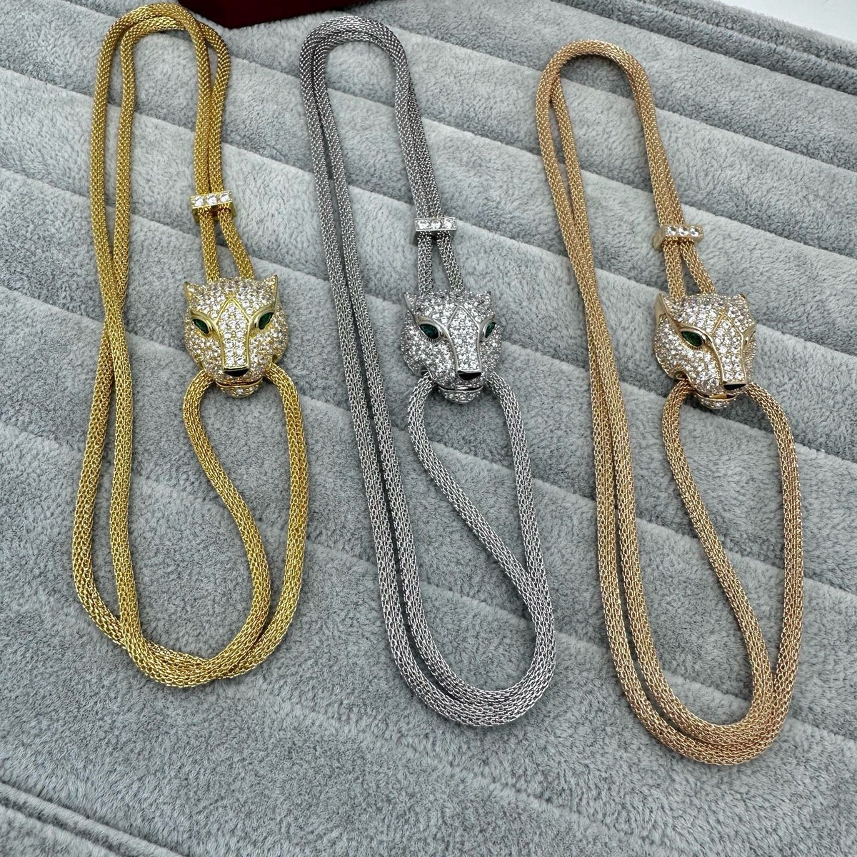 [Eterna Jewels]FULL STONE BIG LEOPARD HEAD NECKLACE
