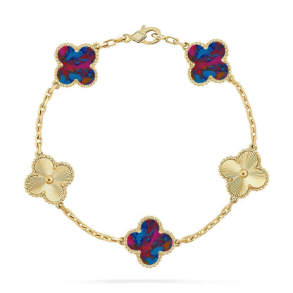 [Eterna Jewels]CLOVER 5 MOTIF COLOR GEMSTONES BRACELET COLLECTION