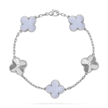 [Eterna Jewels] CLOVER 5 MOTIF PURPLE CHALCEDONY BRACELET COLLECTION
