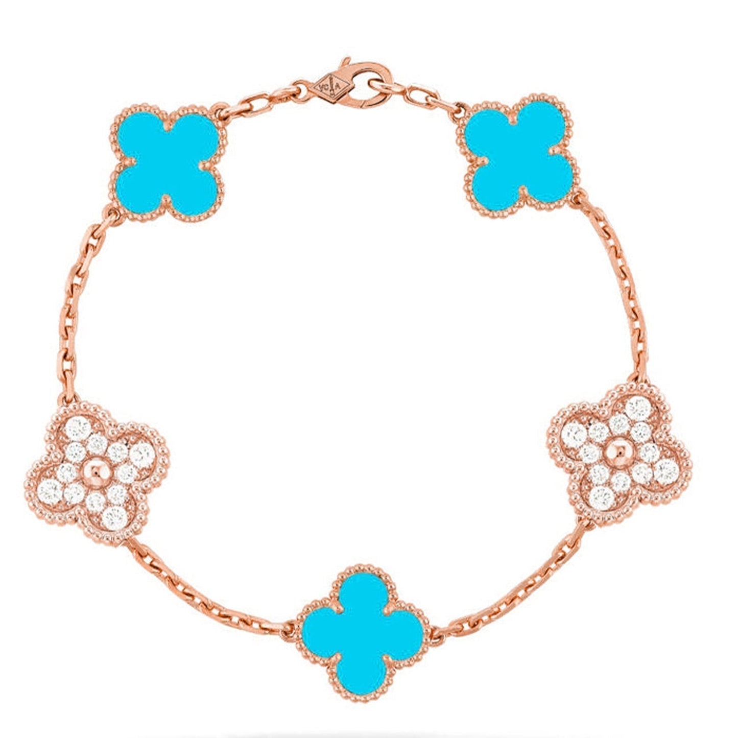 [Eterna Jewels] CLOVER 5 MOTIF TURQUOISE BRACELET COLLECTION