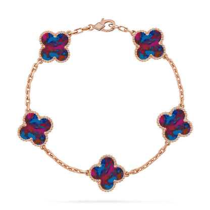 [Eterna Jewels]CLOVER 5 MOTIF COLOR GEMSTONES BRACELET COLLECTION