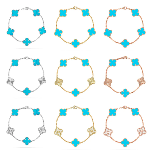 [Eterna Jewels] CLOVER 5 MOTIF TURQUOISE BRACELET COLLECTION