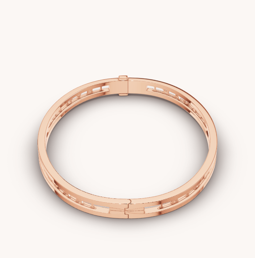 [Eterna Jewels]ZERO 1 SPIRAL LOGO PINK GOLD BRACELET
