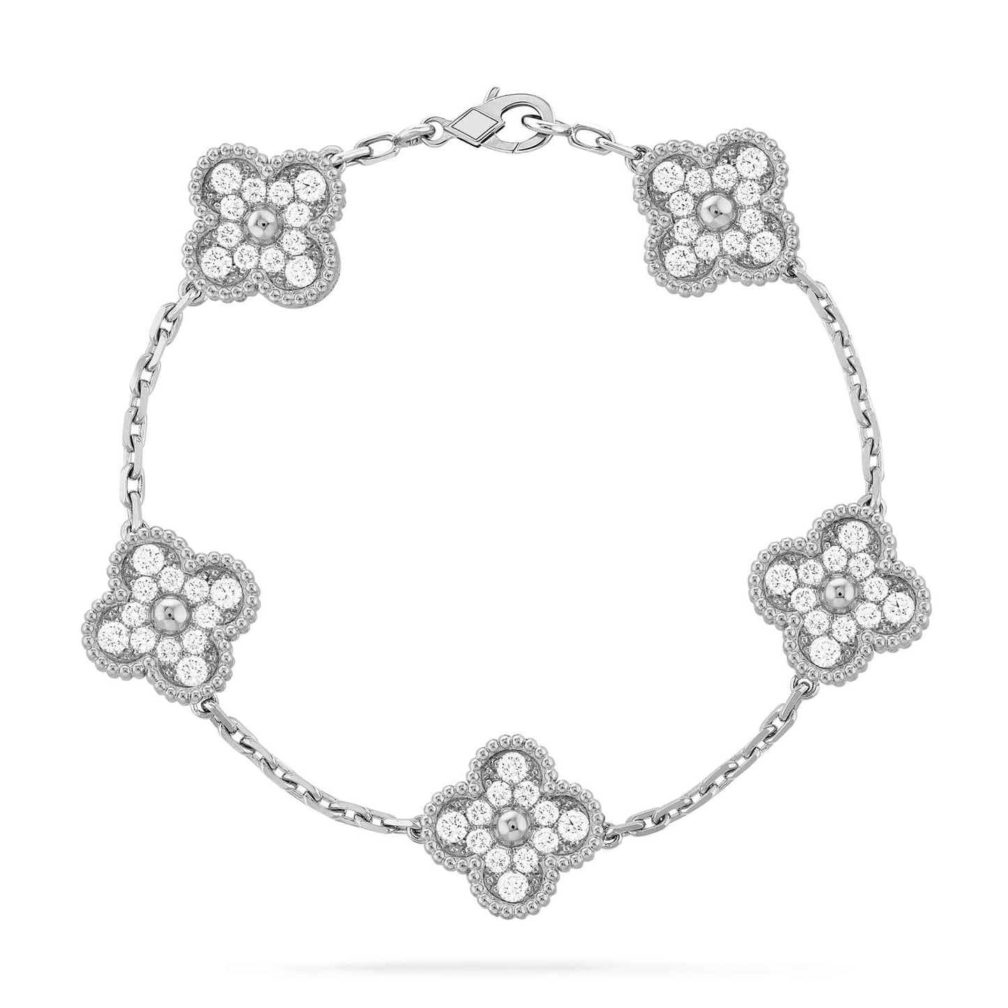 [Eterna  Jewelry] CLOVER 5 MOTIF FULL DIAMOND BRACELET COLLECTION