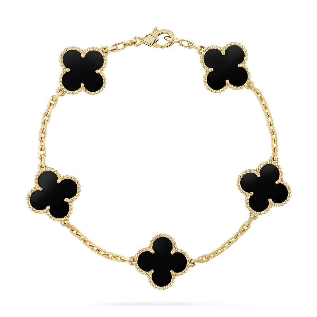 [Eterna Jewels] CLOVER 5 MOTIF ONYXS BRACELET COLLECTION