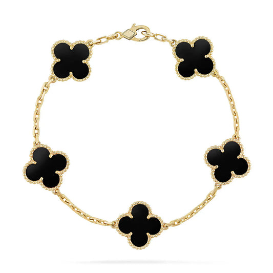 [Eterna Jewels] CLOVER 5 MOTIF ONYXS BRACELET COLLECTION