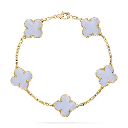[Eterna Jewels] CLOVER 5 MOTIF PURPLE CHALCEDONY BRACELET COLLECTION