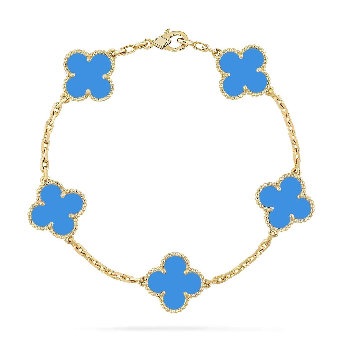 [Eterna Jewels] CLOVER 5 MOTIF BLUE AGATE BRACELET COLLECTION
