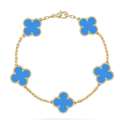 [Eterna Jewels] CLOVER 5 MOTIF BLUE AGATE BRACELET COLLECTION