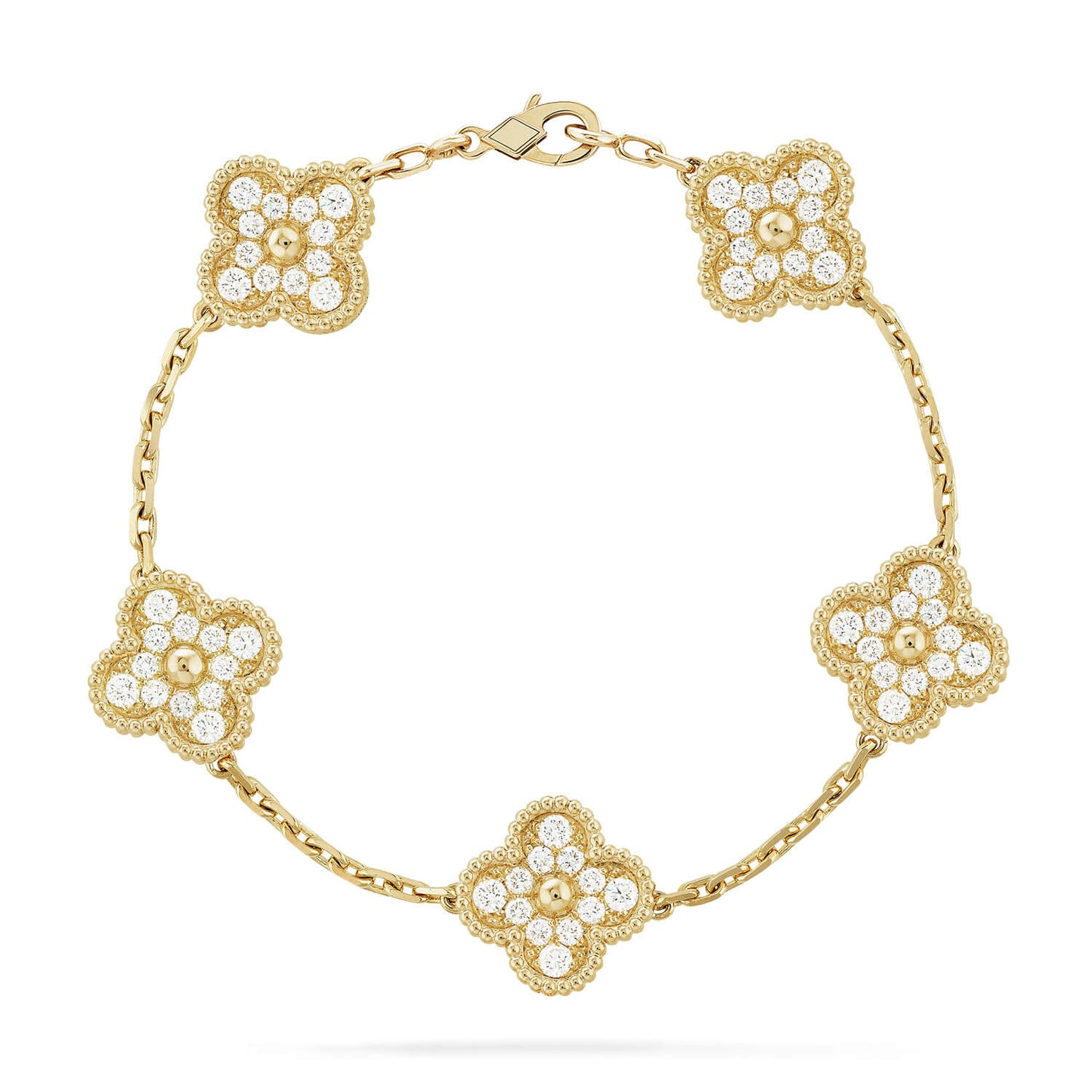 [Eterna  Jewelry] CLOVER 5 MOTIF FULL DIAMOND BRACELET COLLECTION