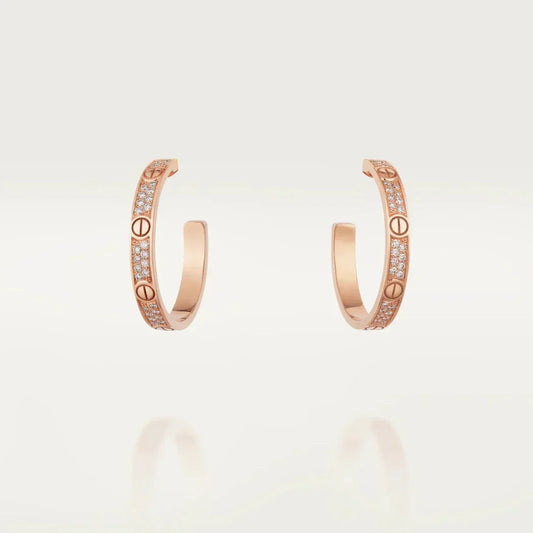 [Eterna Jewels]LOVE EARRINGS 3.6MM DIAMOND PAVED