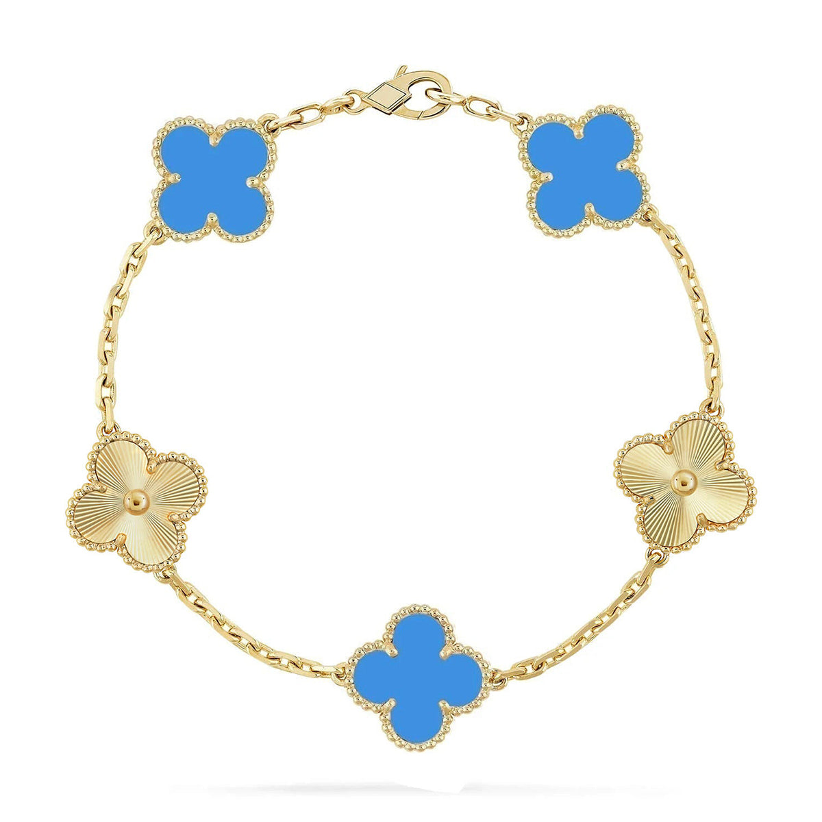 [Eterna Jewels] CLOVER 5 MOTIF BLUE AGATE BRACELET COLLECTION