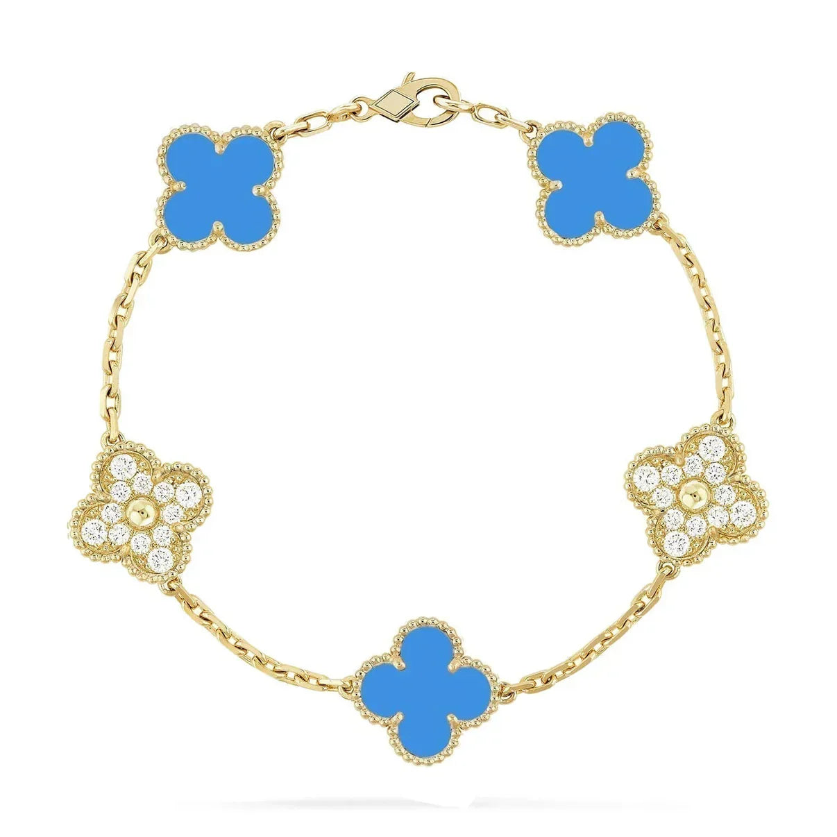 [Eterna Jewels] CLOVER 5 MOTIF BLUE AGATE BRACELET COLLECTION