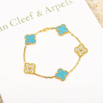 [Eterna Jewels] CLOVER 5 MOTIF TURQUOISE BRACELET COLLECTION
