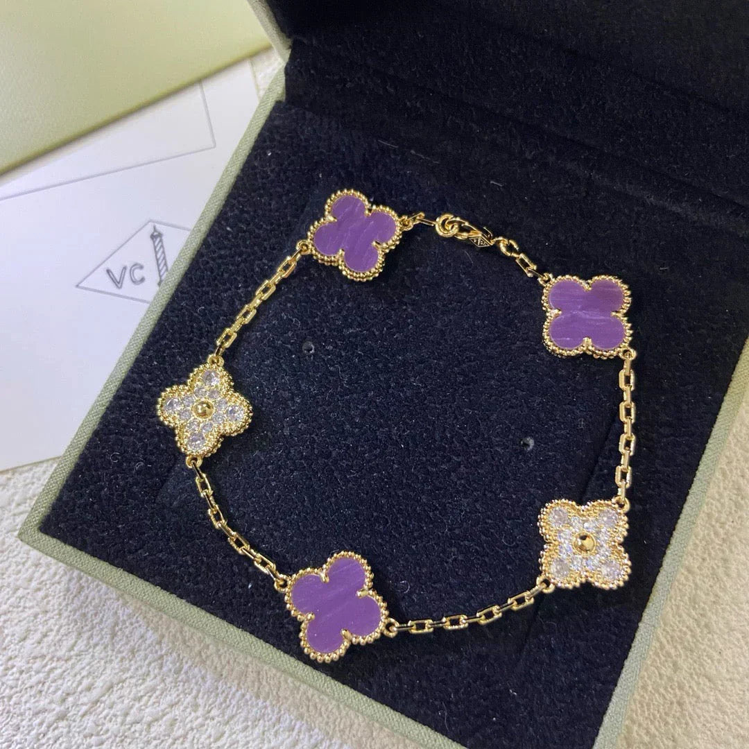 [Eterna Jewels] CLOVER 5 MOTIF VIOLET BRACELET COLLECTION