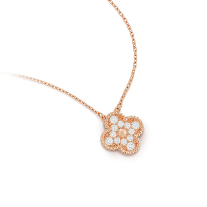 [Eterna Jewels]CLOVER 15MM DIAMOND SINGLE FLOWER NECKLACE