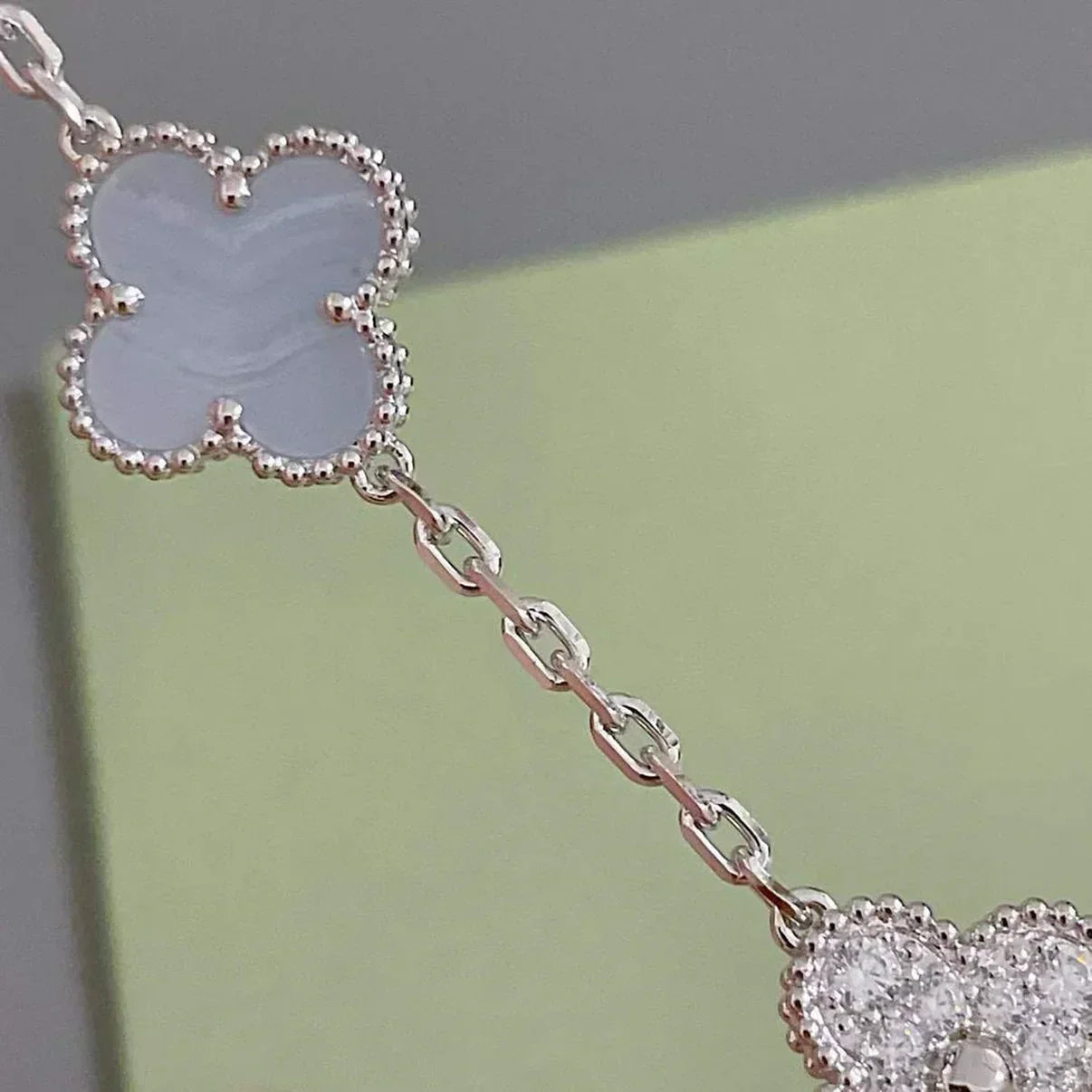 [Eterna Jewels] CLOVER 5 MOTIF PURPLE CHALCEDONY BRACELET COLLECTION