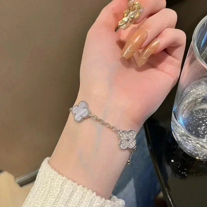 [Eterna Jewels] CLOVER 5 MOTIF PURPLE CHALCEDONY BRACELET COLLECTION