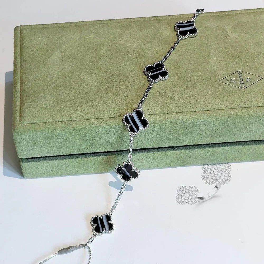 [Eterna Jewels] CLOVER 5 MOTIF PULSAR STONE BRACELET COLLECTION