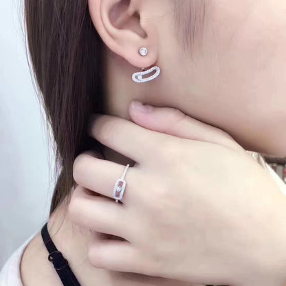 [Eterna Jewels]MOVE UNO SILVER DIAMOND EARRINGS