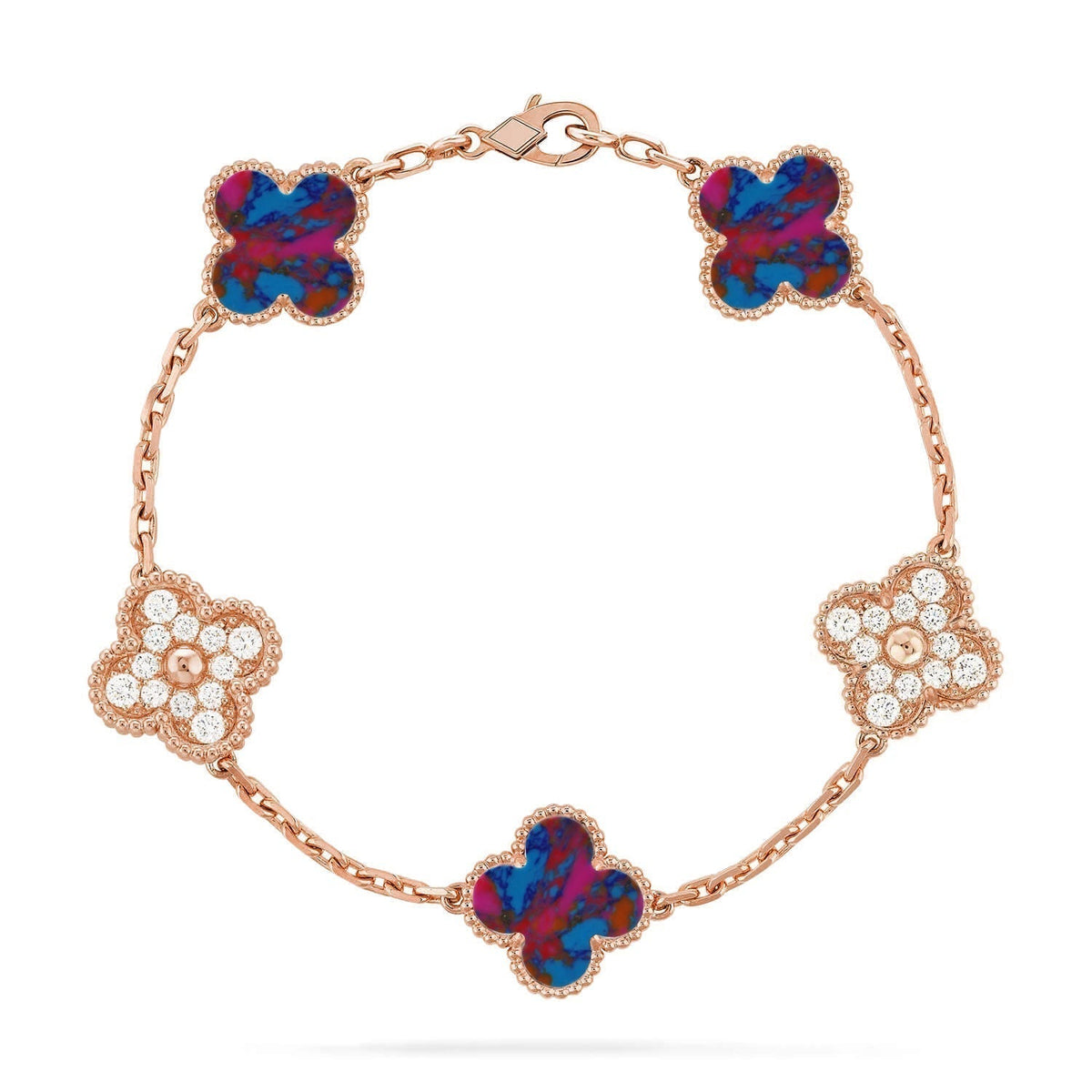 [Eterna Jewels]CLOVER 5 MOTIF COLOR GEMSTONES BRACELET COLLECTION