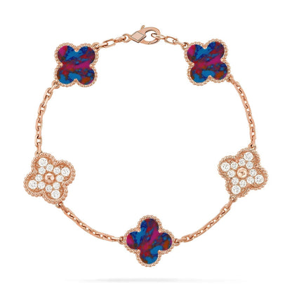 [Eterna Jewels]CLOVER 5 MOTIF COLOR GEMSTONES BRACELET COLLECTION