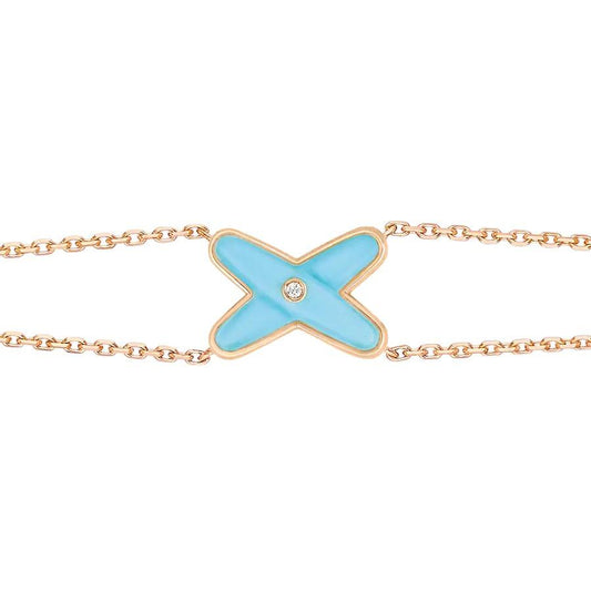 [Eterna Jewels]JEUX BRACELET TURQUOISE PINK GOLD 1 DIAMOND