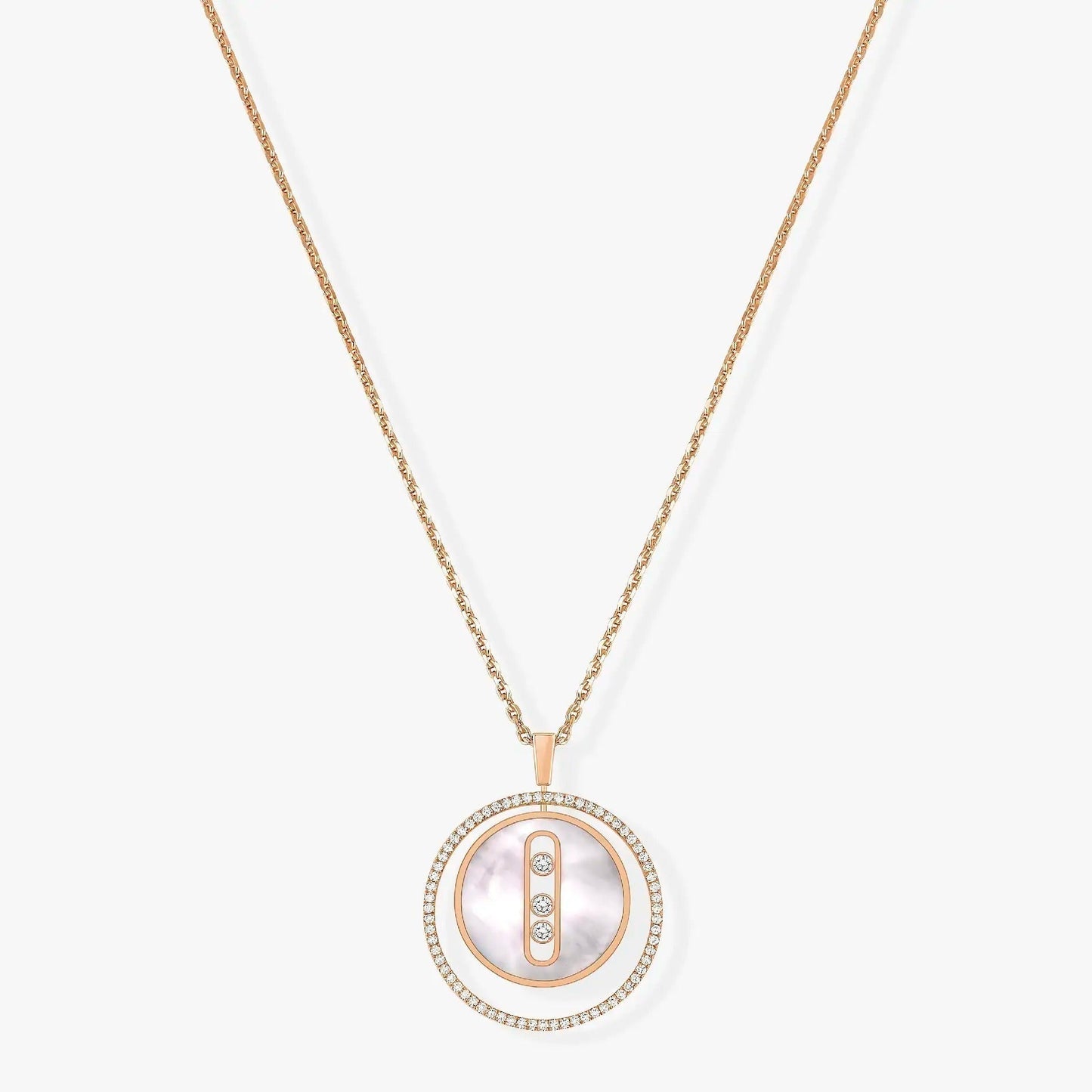 [Eterna Jewels]LUCKY MOVE MM NACRE BLANCHE DIAMOND NECKLACE