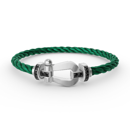 [Eterna Jewels]FORCE LARGE HORSESHOE BLACK DIAMOND BRACELET SILVER