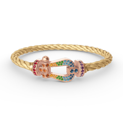 [Eterna Jewels]FORCE LARGE HORSESHOE  COLORED DIAMOND BRACELET ROSE GOLD