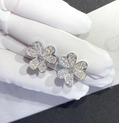 [Eterna Jewels]FRIVOLE SILVER FLOWER DIAMOND EARRINGS
