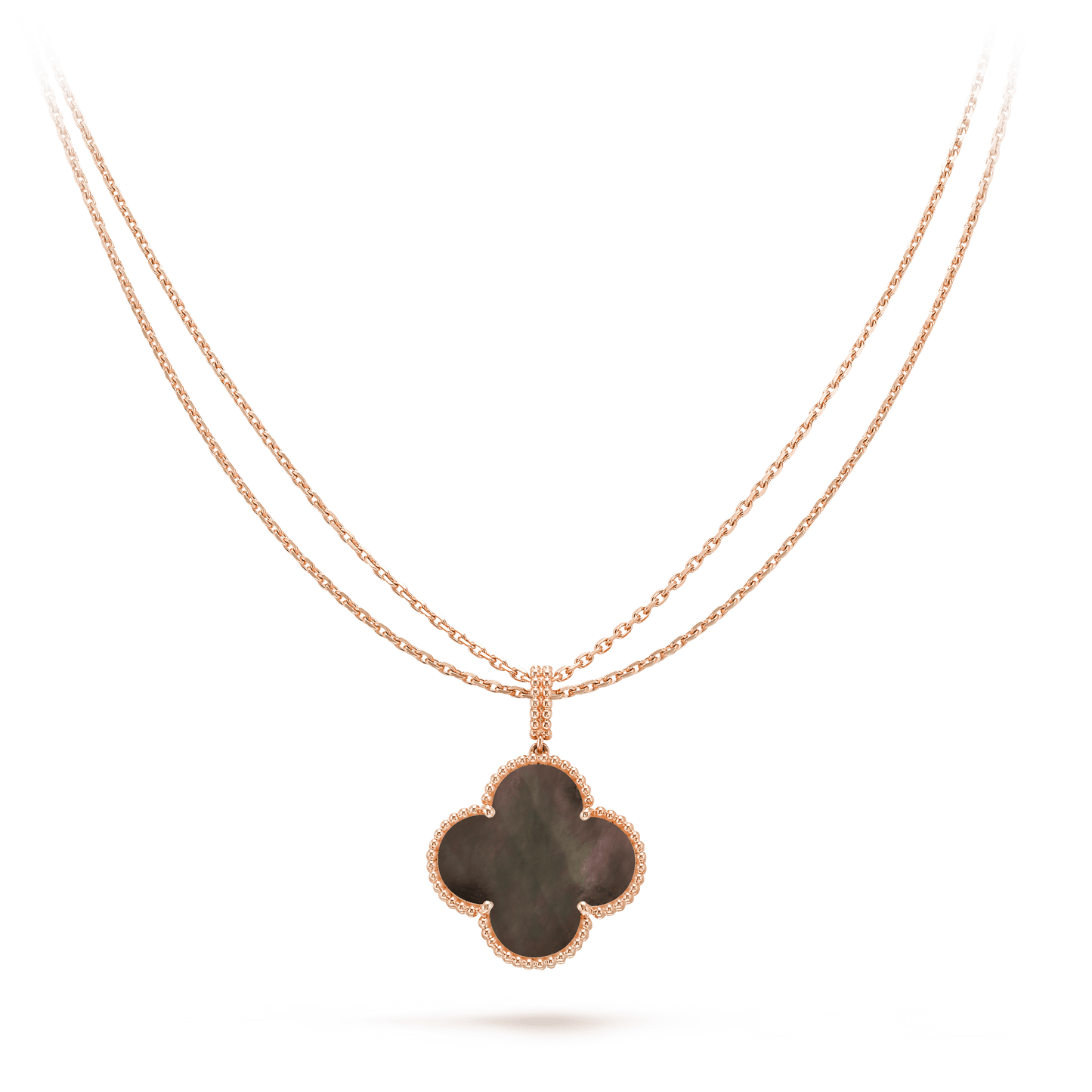 [Eterna Jewels]CLOVER 25MM GOLD DARK MOP BIG CLOVER NECKLACE